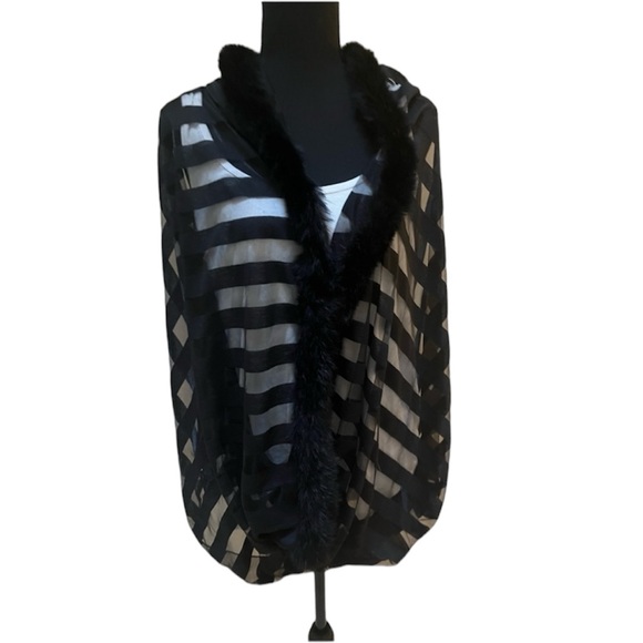 Dana Buchman Accessories - COPY - Real fur designer wrap